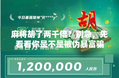 麻将胡了两千倍？别急，先看看你是不是被伪暴富骗局骗了！